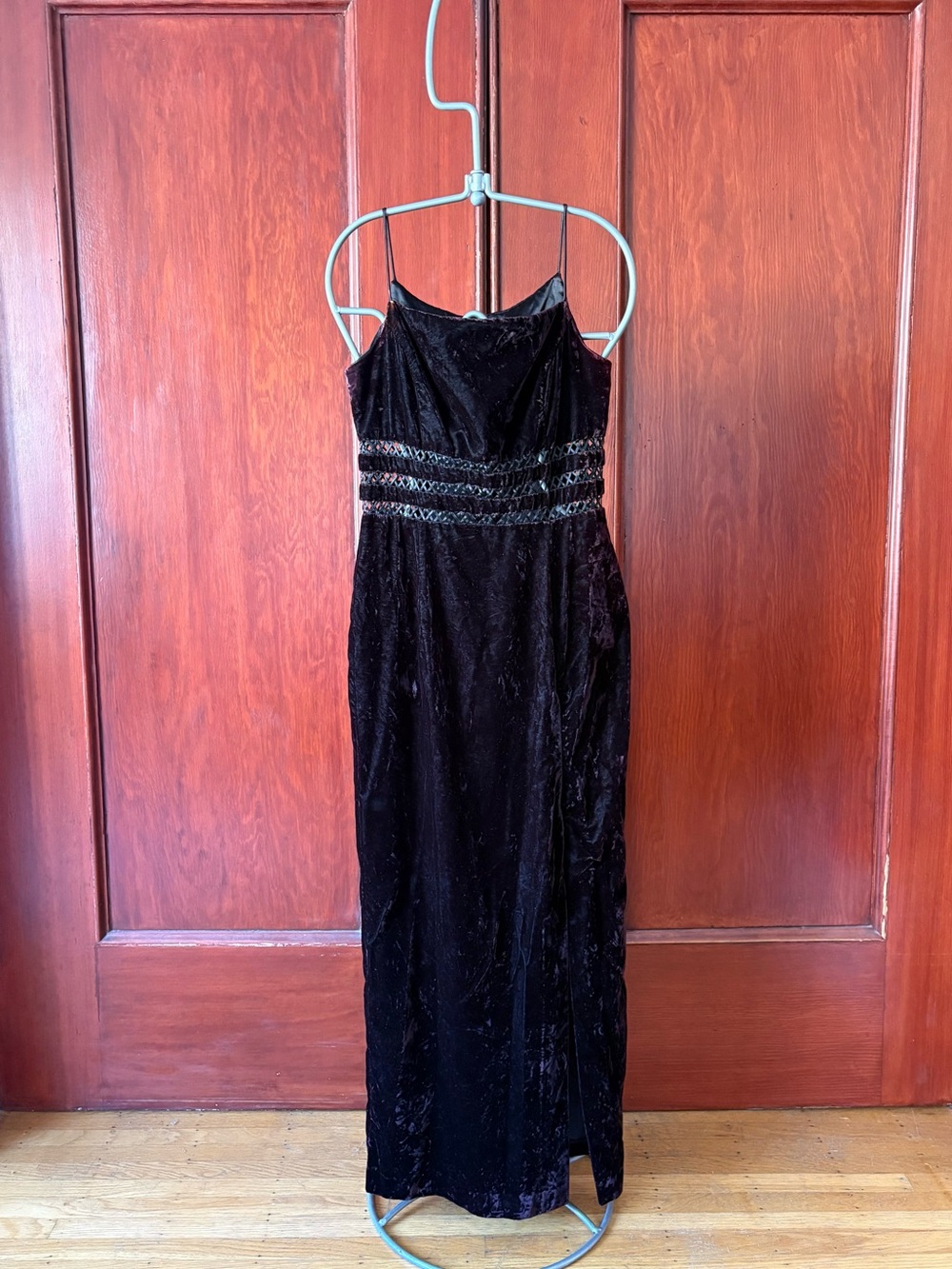JESSICA MCCLINTOCK GUNNESAX Dark Plum Velvet Whimsigoth Practical Magic Dress
